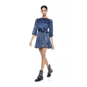 Alice + Olivia Mina Puff Sleeve Mini Dress Size 8